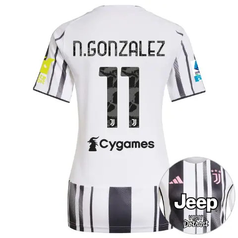 FC Juventus Turin Shop – Buy juventus home jersey 202526 – women – serie a pack – 2526 – sleeve sponsor whitebit – 11 – n.gonzalez Jerseys & Accessories Online
