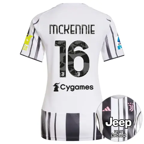 FC Juventus Turin Shop – Buy juventus home jersey 202526 – women – serie a pack – 2526 – sleeve sponsor whitebit – 16 – mckennie Jerseys & Accessories Online