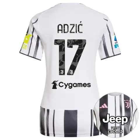 FC Juventus Turin Shop – Buy juventus home jersey 202526 – women – serie a pack – 2526 – sleeve sponsor whitebit – 17 – adziĆ Jerseys & Accessories Online