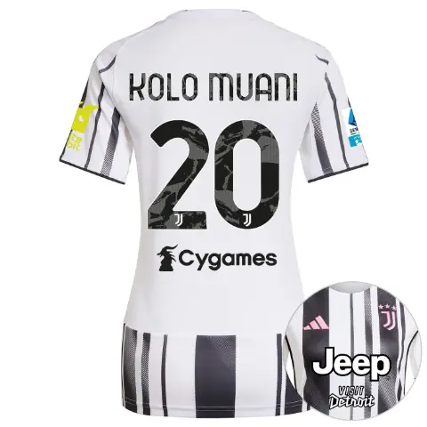 FC Juventus Turin Shop – Buy juventus home jersey 202526 – women – serie a pack – 2526 – sleeve sponsor whitebit – 20 – kolo muani Jerseys & Accessories Online