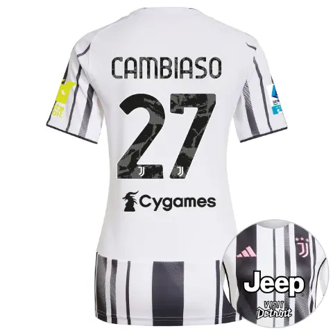 FC Juventus Turin Shop – Buy juventus home jersey 202526 – women – serie a pack – 2526 – sleeve sponsor whitebit – 27 – cambiaso Jerseys & Accessories Online