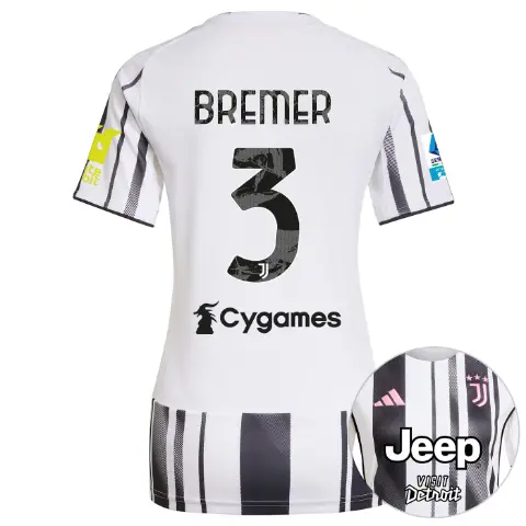 FC Juventus Turin Shop – Buy juventus home jersey 202526 – women – serie a pack – 2526 – sleeve sponsor whitebit – 3 – bremer Jerseys & Accessories Online