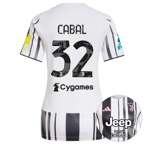 FC Juventus Turin Shop – Buy juventus home jersey 202526 – women – serie a pack – 2526 – sleeve sponsor whitebit – 32 – cabal Jerseys & Accessories Online
