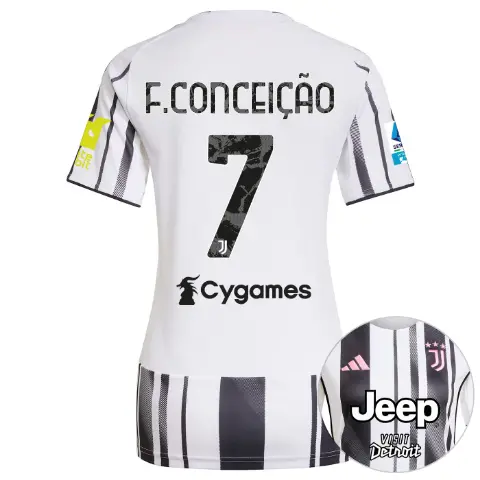 FC Juventus Turin Shop – Buy juventus home jersey 202526 – women – serie a pack – 2526 – sleeve sponsor whitebit – 7 – f.conceiÇÃo Jerseys & Accessories Online