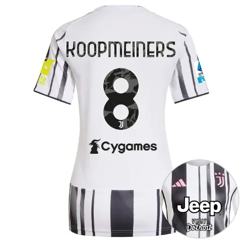 FC Juventus Turin Shop – Buy juventus home jersey 202526 – women – serie a pack – 2526 – sleeve sponsor whitebit – 8 – koopmeiners Jerseys & Accessories Online