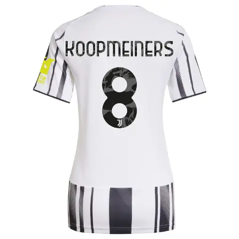 FC Juventus Turin Shop – Buy juventus home jersey 202526 – women – sleeve sponsor whitebit – 8 – koopmeiners Jerseys & Accessories Online