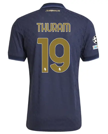 FC Juventus Turin Shop – Buy juventus third authentic jersey 202425 – 19 – thuram – champions league pack Jerseys & Accessories Online