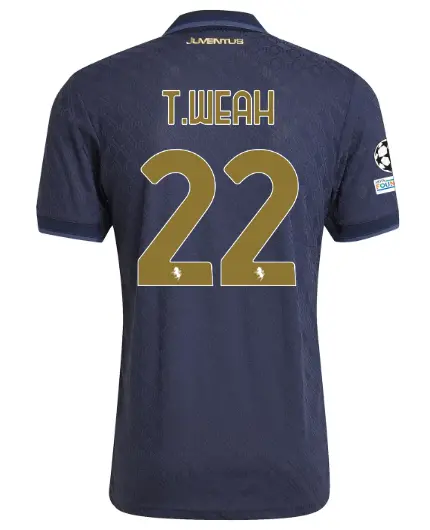 FC Juventus Turin Shop – Buy juventus third authentic jersey 202425 – 22 – t.weah – champions league pack Jerseys & Accessories Online