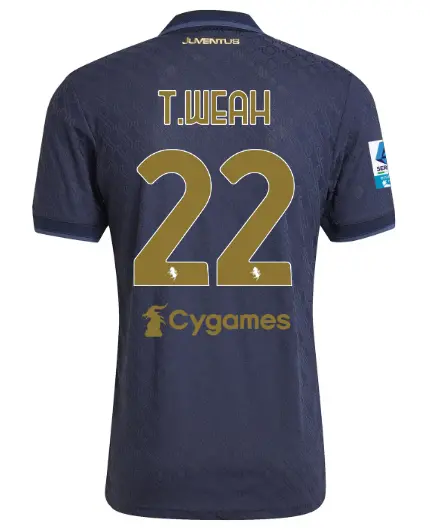 FC Juventus Turin Shop – Buy juventus third authentic jersey 202425 – 22 – t.weah – serie a pack Jerseys & Accessories Online