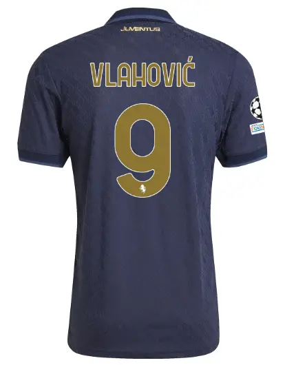 FC Juventus Turin Shop – Buy juventus third authentic jersey 202425 – 9 – vlahoviĆ – champions league pack Jerseys & Accessories Online