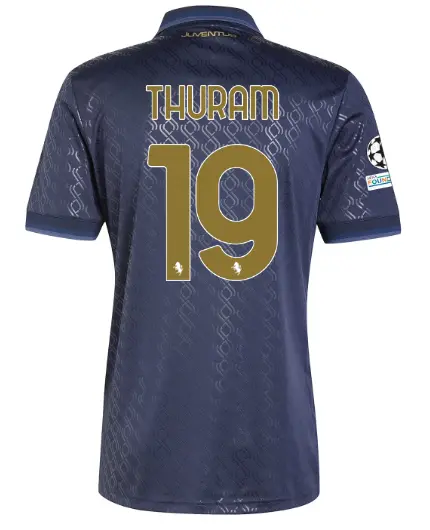 FC Juventus Turin Shop – Buy juventus third jersey 202425 – 19 – thuram – champions league pack Jerseys & Accessories Online