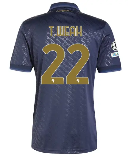 FC Juventus Turin Shop – Buy juventus third jersey 202425 – 22 – t.weah – champions league pack Jerseys & Accessories Online