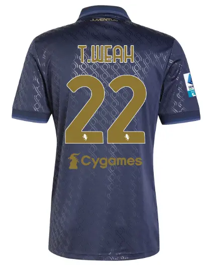 FC Juventus Turin Shop – Buy juventus third jersey 202425 – 22 – t.weah – serie a pack Jerseys & Accessories Online