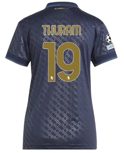 FC Juventus Turin Shop – Buy juventus third jersey 202425 – women – 19 – thuram – champions league pack Jerseys & Accessories Online