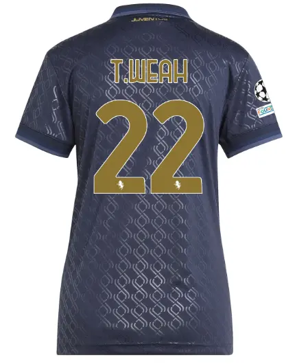 FC Juventus Turin Shop – Buy juventus third jersey 202425 – women – 22 – t.weah – champions league pack Jerseys & Accessories Online