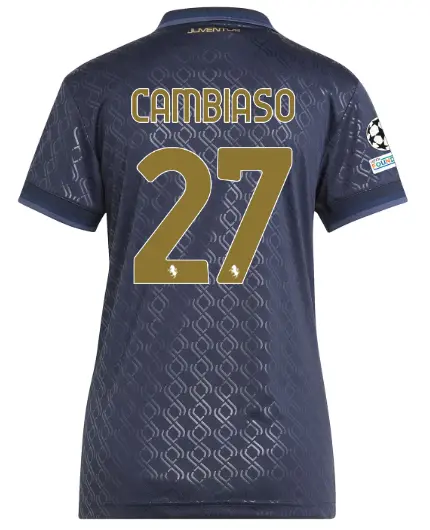 FC Juventus Turin Shop – Buy juventus third jersey 202425 – women – 27 – cambiaso – champions league pack Jerseys & Accessories Online