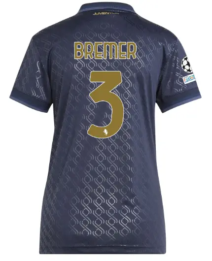 FC Juventus Turin Shop – Buy juventus third jersey 202425 – women – 3 – bremer – champions league pack Jerseys & Accessories Online